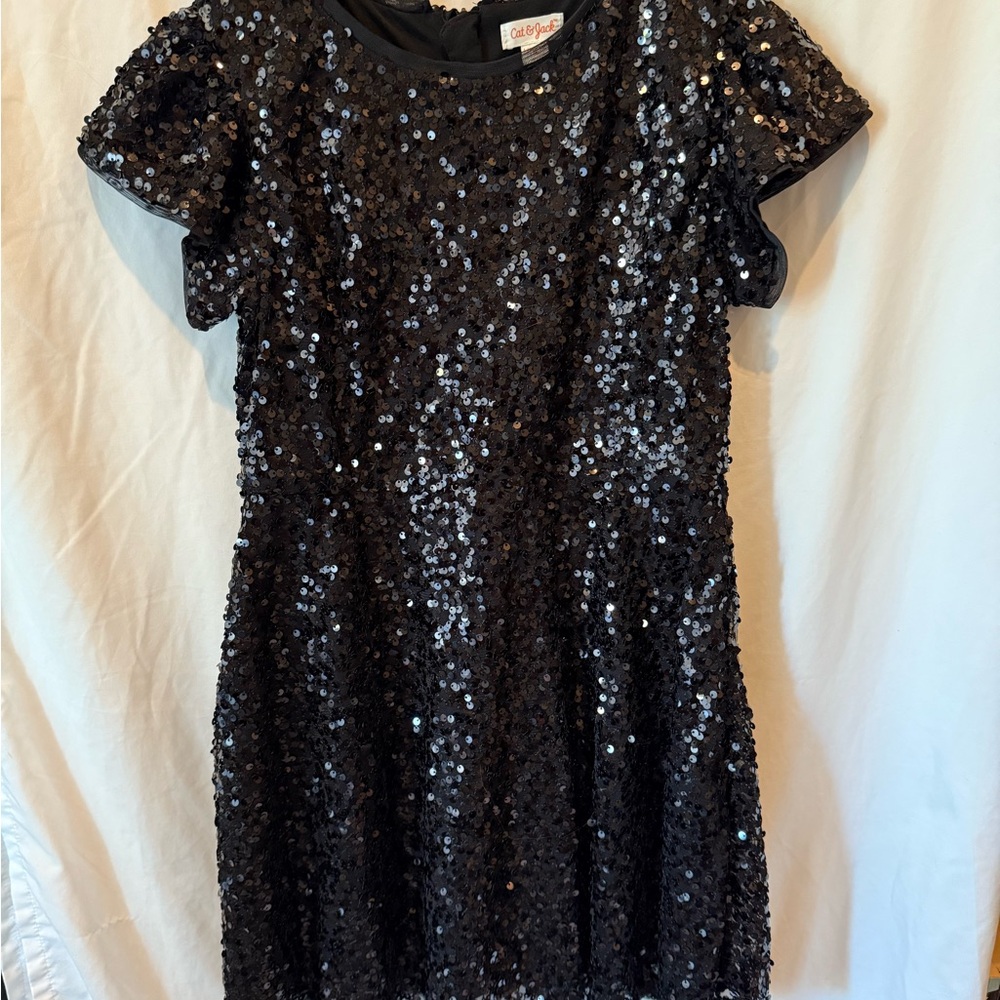 Cat & Jack Shimmering Black Sequin Dress